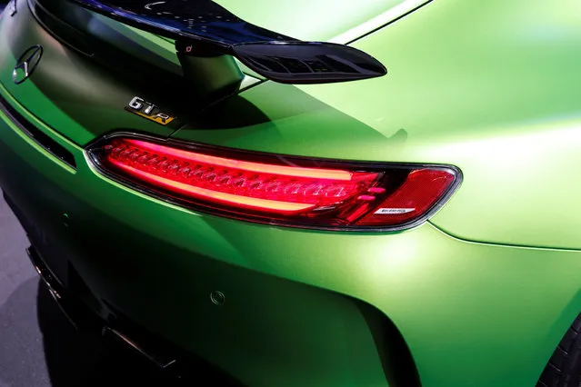 A picture shows a detail of the Mercedes AMG GT Roadster displayed on media day at the Paris auto show, in Paris, France, September 30, 2016. (Photo by Benoit Tessier/Reuters)