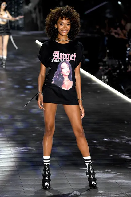 Cheyenne Maya Carty walks the runway during the 2018 Victoria's Secret Fashion Show at Pier 94 on November 8, 2018 in New York City. (Photo by Kevin Mazur/WireImage)