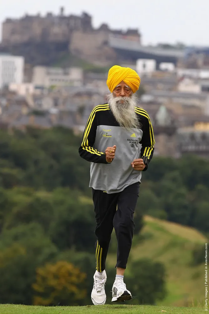 The World's Oldest Marathon Runner Fauja Singh Prepares Ahead Of The Edinburgh Marathon