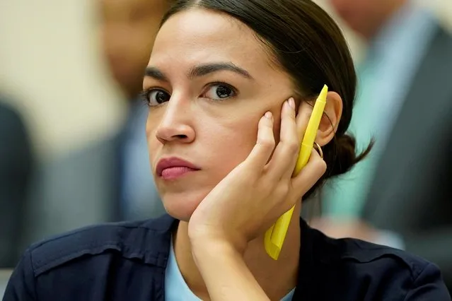 Rep. Alexandria Ocasio-Cortez (D-NY) listens as David Marcus, CEO of Facebook’s Calibra, testifies to the House Financial Services Committee hearing on “Examining Facebook's Proposed Cryptocurrency and Its Impact on Consumers, Investors, and the American Financial System” on Capitol Hill in Washington, U.S., July 17, 2019. (Photo by Joshua Roberts/Reuters)