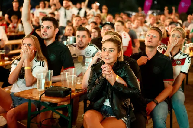 German fans react while watching the match between Germany and France of Group F  during the EURO 2020 at 11 Freunde EM Arenchen in Grugapark on June 15, 2021 in Essen, Germany. (Photo by Christof Koepsel/Getty Images)