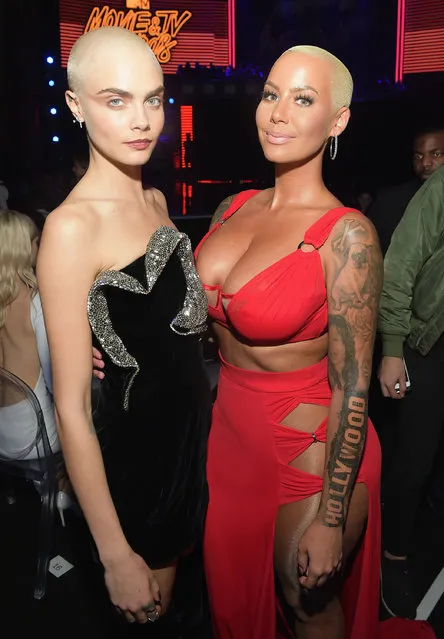 Models Cara Delevingne (L) and Amber Rose attend the 2017 MTV Movie And TV Awards at The Shrine Auditorium on May 7, 2017 in Los Angeles, California. (Photo by Matt Winkelmeyer/MTV1617/Getty Images For MTV)