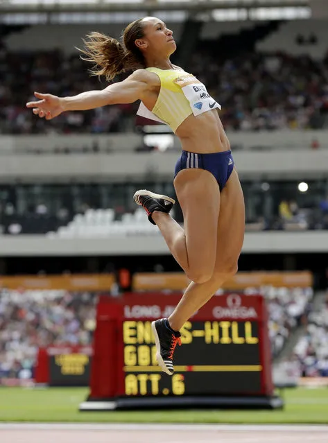Athletics, IAAF Diamond League 2015, Sainsbury's Anniversary Games, Queen Elizabeth Olympic Park, London, England July 25, 2015: Great Britain's Jessica Ennis Hill in action during the Women's long jump. (Photo by Henry Browne/Reuters/Action Images)