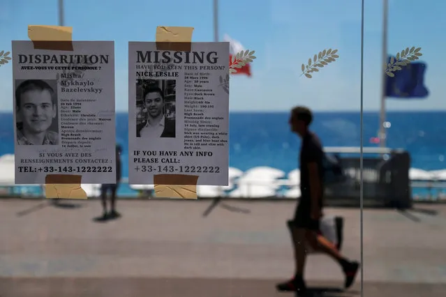Missing persons leaflets are posted days after a truck attack on the Promenade des Anglais on Bastille Day that killed scores and injured as many in Nice, France, July 17, 2016. (Photo by Pascal Rossignol/Reuters)