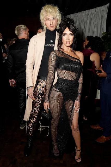 American rapper Machine Gun Kelly and American actress and model Megan Fox attend the GQ Men of the Year Party 2022 at The West Hollywood EDITION on November 17, 2022 in West Hollywood, California. (Photo by Presley Ann/Getty Images for GQ)