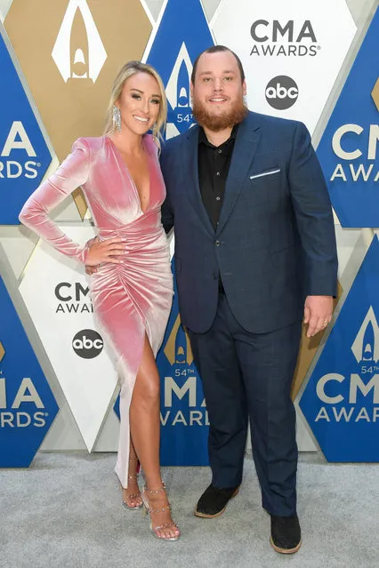 Nicole Hocking and American country music singer and songwriter Luke Combs attend the 54th annual CMA Awards at the Music City Center on November 11, 2020 in Nashville, Tennessee. (Photo by Jason Kempin/Getty Images for CMA)