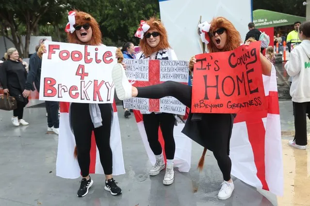 England fans before the FIFA Women's World Cup, Round of 16 match at Brisbane Stadium, Australia on Monday, August 7, 2023. (Photo by Isabel Infantes/PA Images via Getty Images)