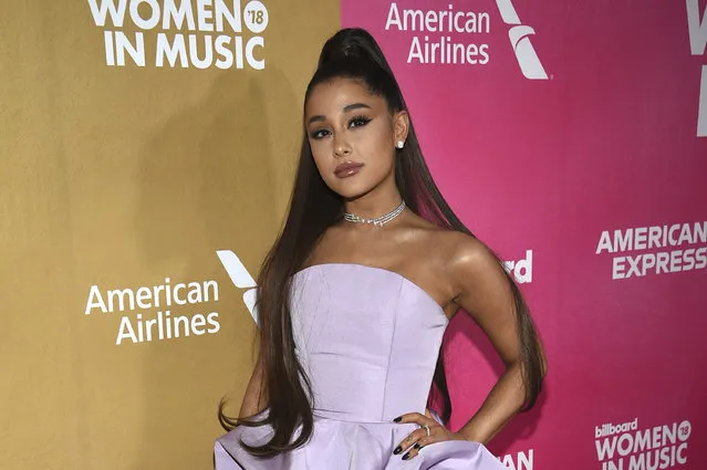 Ariana Grande attends the 13th annual Billboard Women in Music event at Pier 36 on Thursday, December 6, 2018, in New York. (Photo by Evan Agostini/Invision/AP Photo)
