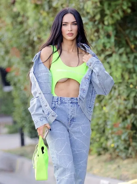 American actress and model Megan Fox is seen out and about in Brentwood, Los Angeles on August 31, 2021. Never one to shy away from racy outfits, Megan exposed part of her chest thanks to her swimsuit’s skimpy design. (Photo by Rex Features/Shutterstock)