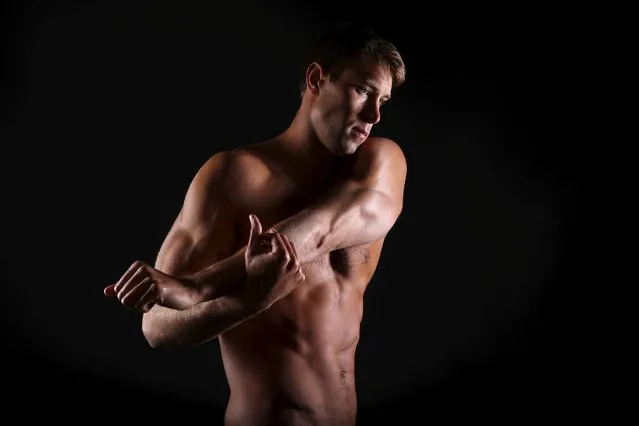 Swimmer Matt Grevers poses for a portrait at the U.S. Olympic Committee Media Summit in Beverly Hills, Los Angeles, California March 7, 2016. “I like listening to Monsters of Men, Incubus”, said Grevers. “I think about what it felt like in 2012 to stand on top of the podium and I think I want it again”. (Photo by Lucy Nicholson/Reuters)