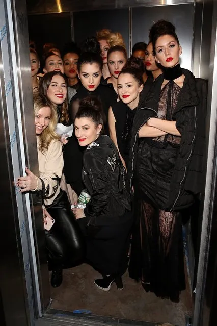 Designer Nicole Volynets (front C) poses for a photo with models at the VALENTINNICOLE fashion show during New York Fashion Week at Lovage on February 9, 2017 in New York City. (Photo by Monica Schipper/Getty Images)