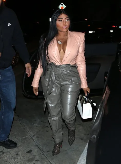 Rapper Lil' Kim was seen arriving for dinner at “Craigs” Restaurant in West Hollywood, CA. on February 28, 2020. (Photo by The Mega Agency)