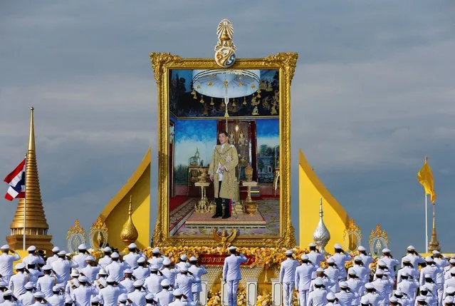 Thailand's Prime Minister Prayuth Chan-ocha and cabinet members pay respect to a picture of Thai King Maha Vajiralongkorn during a celebration to mark the king's 70th birthday in Bangkok, Thailand on July 28, 2022. (Photo by Soe Zeya Tun/Reuters)