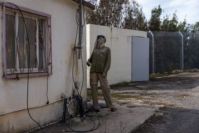 A mannequin with military clothing used as a decoy during the 14-month war between Hezbollah and Israel stands in Kibbutz Manara, on the border with Lebanon, northern Israel, January 5, 2025. (Photo by Ariel Schalit/AP Photo)