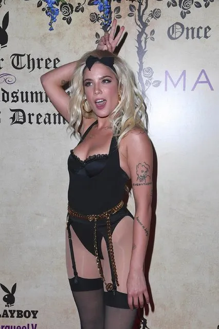 Singer/songwriter Halsey arrives at Playboy's Midsummer Night's Dream at the Marquee Nightclub at The Cosmopolitan of Las Vegas on July 29, 2018 in Las Vegas, Nevada. (Photo by The Mega Agency)