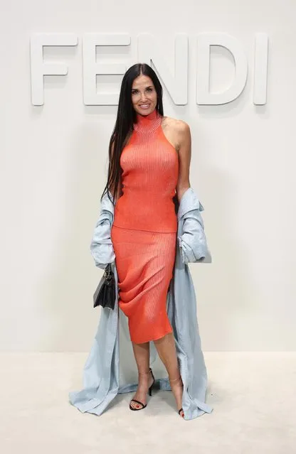 American actress Demi Moore attends the Fendi Spring Summer 2024 fashion show on September 20, 2023 in Milan, Italy. (Photo by Daniele Venturelli/Getty Images for Fendi)