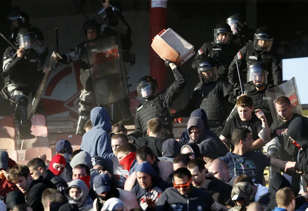 Soccer Fans Clash with Police at Belgrade Match