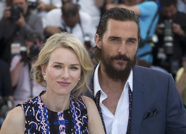 Cast members Naomi Watts (L) and Matthew McConaughey pose during a photocall for the film “The Sea of Trees” in competition at the 68th Cannes Film Festival in Cannes, southern France, May 16, 2015. (Photo by Yves Herman/Reuters)