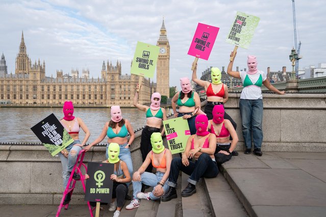 The UK' underwear brand Lemonade Dolls in the second decade of June 2024 is running a “Swing it, girls” campaign to persuade more women to vote in the general election. (Photo by Story Picture Agency)