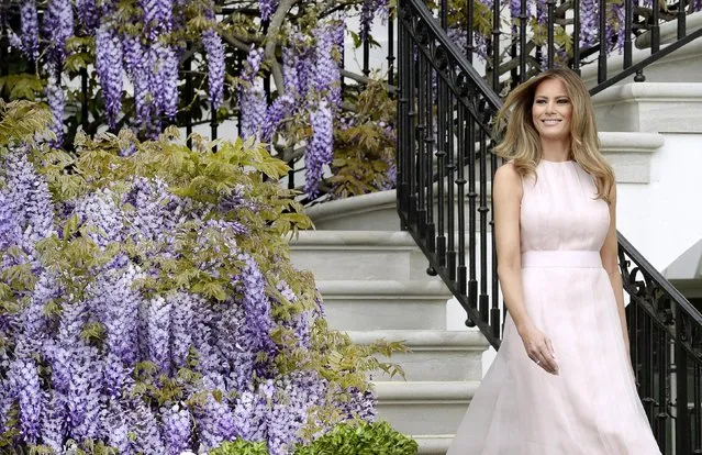 US First Lady Melania Trump attends the annual Easter Egg roll on the South Lawn of the White House in Washington, DC, USA, 17 April 2017. (Photo by Olivier Doulier/EPA)