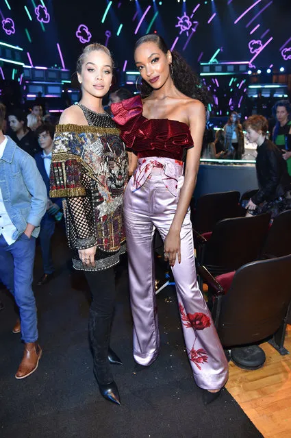 Models Jasmine Sanders and Jourdan Dunn attend the 2017 MTV Movie And TV Awards at The Shrine Auditorium on May 7, 2017 in Los Angeles, California. (Photo by Frazer Harrison/MTV1617/Getty Images)