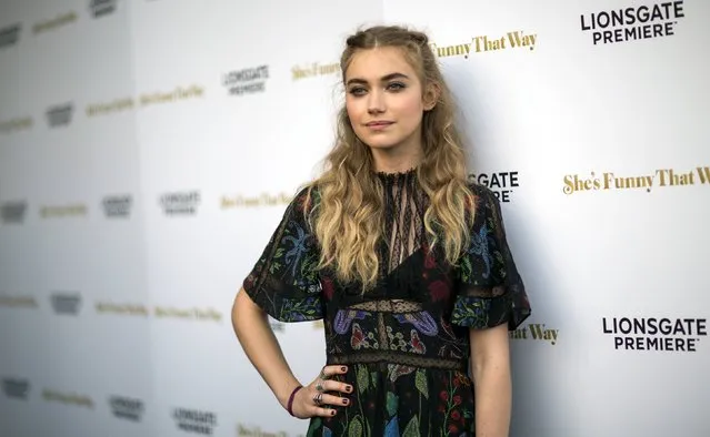 Cast member Imogen Poots poses at the premiere of “She's Funny That Way” in Los Angeles, California August 19, 2015. (Photo by Mario Anzuoni/Reuters)