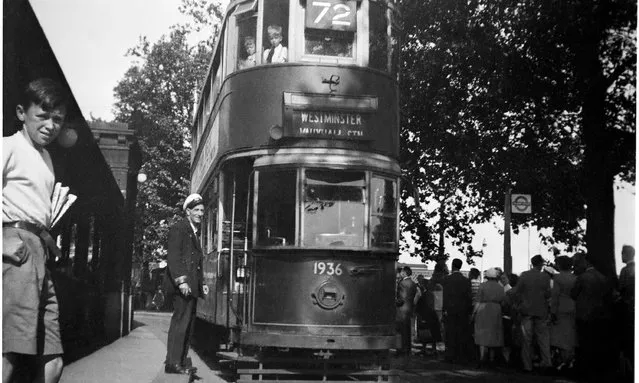 Colin O’Brien’s photograph of one of the last trams to run in London, UK in 1952. (Photo by Colin O’Brien)