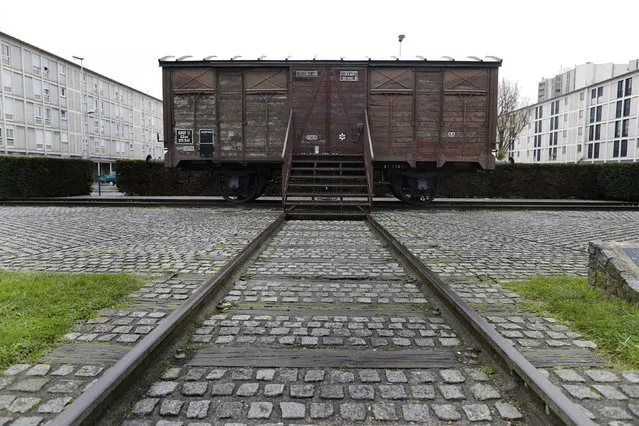 General view of a wood railway boxcar at the Drancy internment camp memorial in Drancy, near Paris December 8, 2014. France said on Friday it had agreed to put $60 million into a fund managed by the United States to compensate Holocaust victims deported by French state rail firm SNCF to Nazi death camps, a deal that protects it from future U.S. Litigation. (Photo by Jacky Naegelen/Reuters)