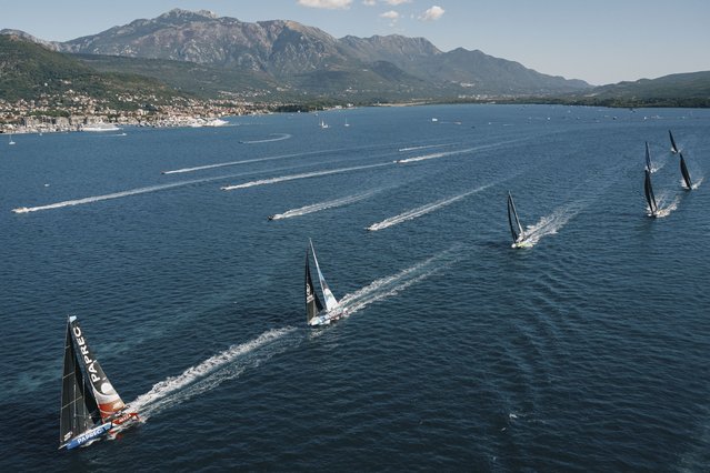 IMOCA fleet compete in the Coastal Race during The Ocean Race Europe on September 20, 2025 in Boka Bay, Montenegro. (Photo by Lloyd Images/Getty Images)