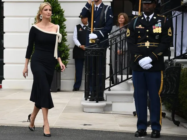 Senior Advisor to the President Ivanka Trump arrives for state welcome of French President Emmanuel Macron at the White House in Washington on April 24, 2018. (Photo by Jim Watson/AFP Photo)