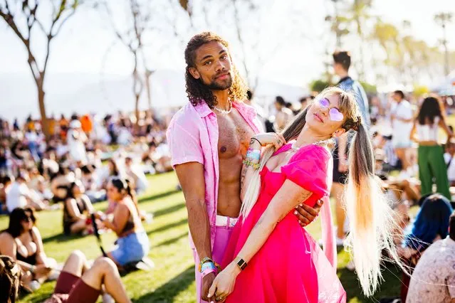 Festivalgoers are seen during the 2023 Coachella Valley Music and Arts Festival on April 16, 2023 in Indio, California. (Photo by Matt Winkelmeyer/Getty Images for Coachella)