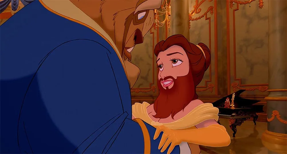 Bearded Disney Princesses by Adam Ellis