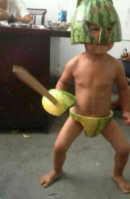 New China Trend: Babies Wearing Watermelons