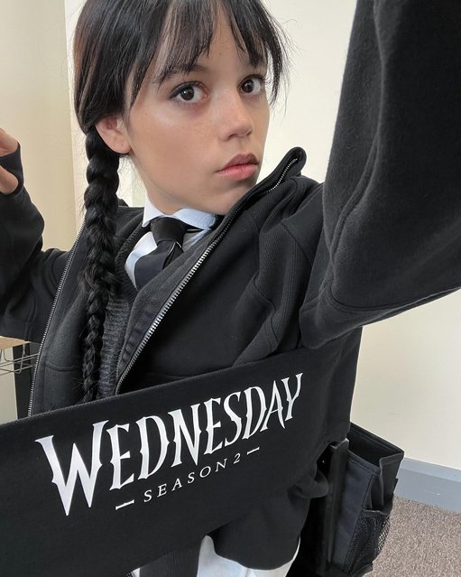American actress Jenna Ortega in the first decade of May 2024 begins filming the second season of “Wednesday”. (Photo by jennaortega/Instagram)