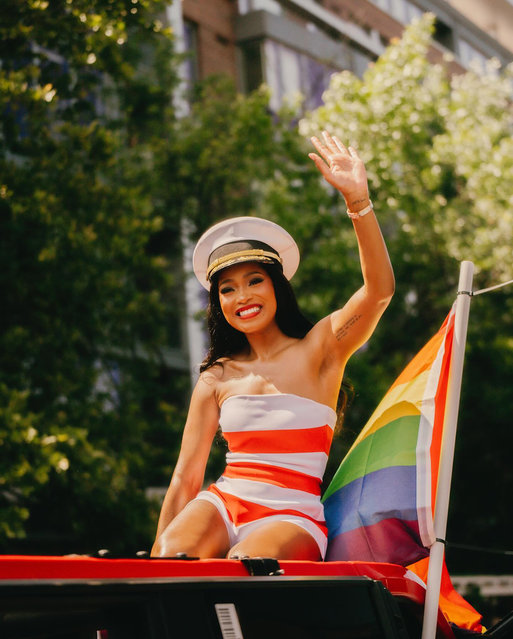 American actress Keke Palmer revels in her role as grand marshal of Washington, DC’s Pride parade in the second decade of June 2024. (Photo by Keke/Instagram)