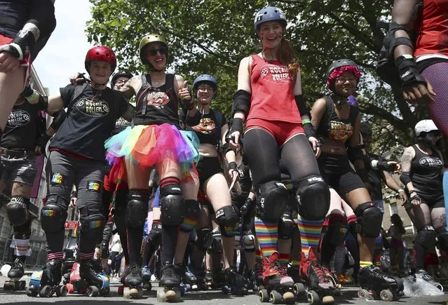 Participants take part in the annual Pride London Parade, which highlights issues of the gay, lesbian and transgender community, in London, Britain June 25, 2016. (Photo by Neil Hall/Reuters)