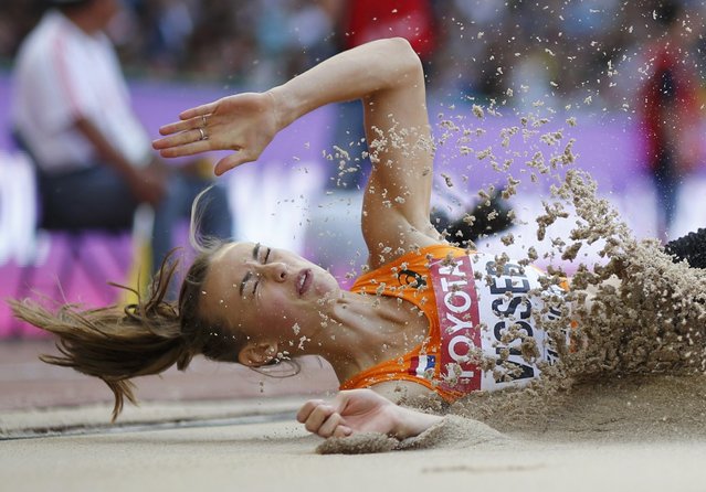 Nadine Visser of Netherlands competes in the long jump event of the women's heptathlon during the 15th IAAF World Championships at the National Stadium in Beijing, China, August 23, 2015. (Photo by Phil Noble/Reuters)