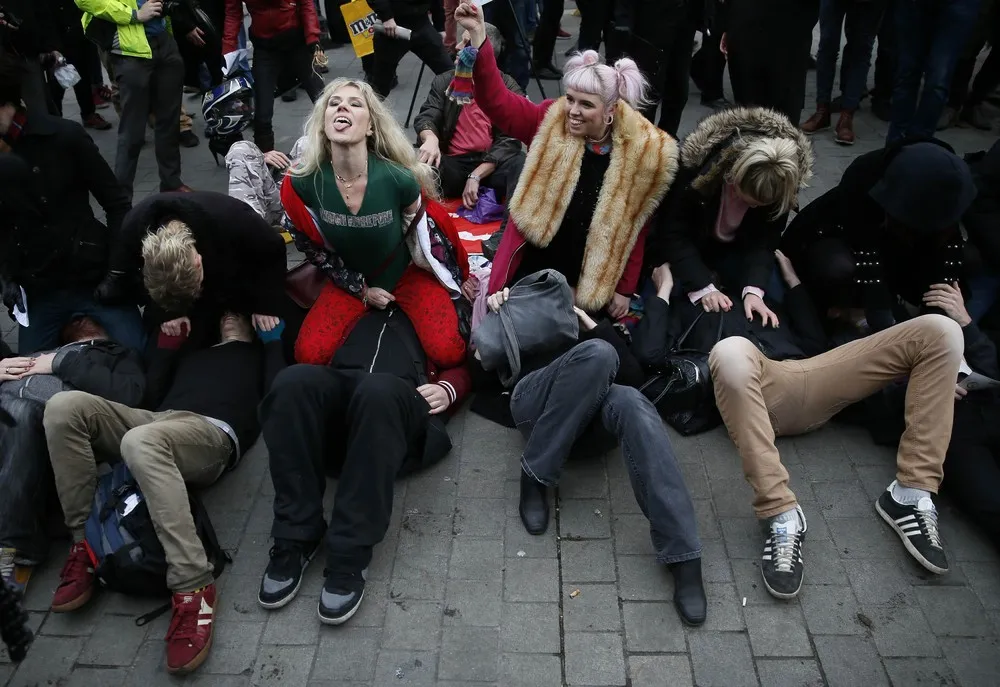A Face-Sitting Protest in London
