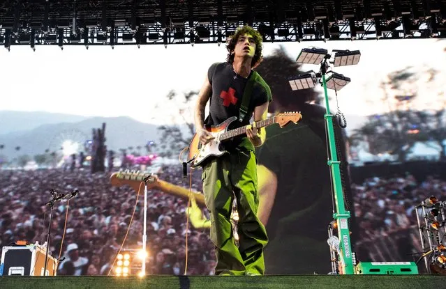 Dominic Fike performs onstage at the Coachella Valley Music & Arts Festival in Indio, California, U.S., April 23, 2023. (Photo by Aude Guerrucci/Reuters)