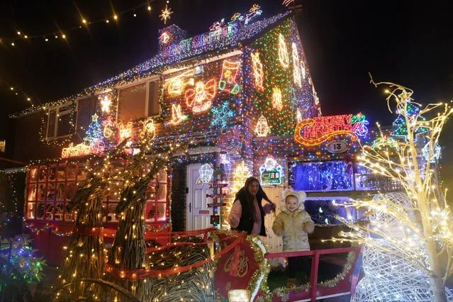 Andrew Walters' Christmas light display at his home in Stillington, County Durham in North East England on Tuesday, November 14, 2023, which will raise funds through public donations for the Teenage Cancer Trust. (Photo by Owen Humphreys/PA Images via Getty Images)