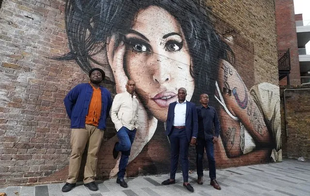 Ade Omotayo, Dale Davis, Nathan Allen and Hawi Gondwe of the Amy Winehouse Band at the Hawley Arms in London on Wednesday, September 13, 2023. (Photo by Ian West/PA Images via Getty Images)