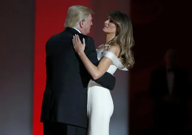 U.S. President Donald Trump and his wife, first lady Melania Trump, dance their first dance as first couple to the song “My Way” at his “Liberty” Inaugural Ball in Washington,  U.S., January 20, 2017. (Photo by Brian Snyder/Reuters)