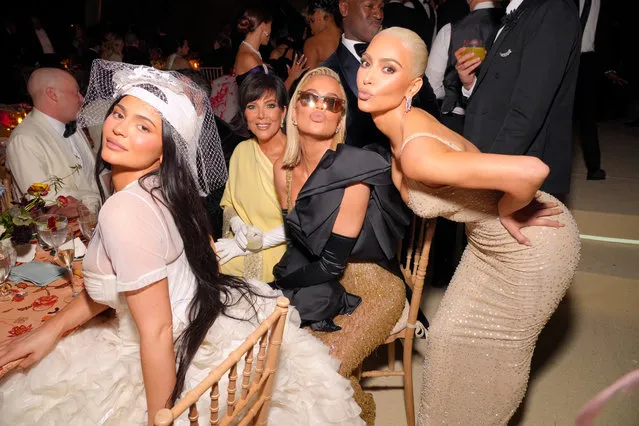 American socialites Kylie Jenner, Kris Jenner, Khloé Kardashian and Kim Kardashian attends The 2022 Met Gala Celebrating “In America: An Anthology of Fashion” at The Metropolitan Museum of Art on May 02, 2022 in New York City. (Photo by Kevin Mazur/MG22/Getty Images for The Met Museum/Vogue )