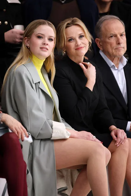 American actress Reese Witherspoon and her daughter, Ava attend the Fendi Haute Couture Spring/Summer 2024 show as part of Paris Fashion Week on January 25, 2024 in Paris, France. (Photo by Daniele Venturelli/Getty Images)