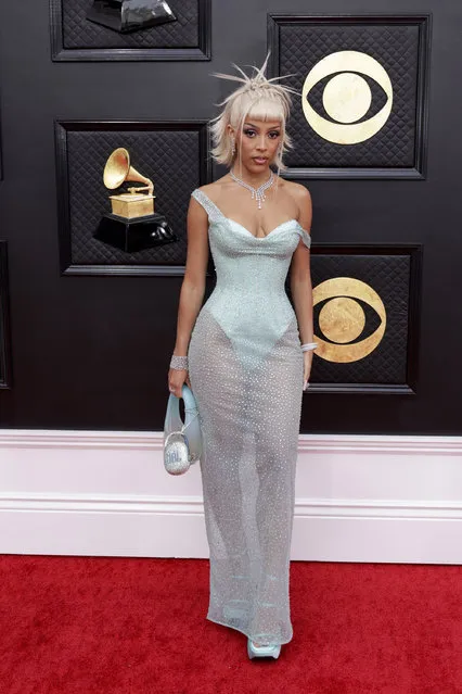 American rapper Doja Cat attends the 64th Annual GRAMMY Awards at MGM Grand Garden Arena on April 03, 2022 in Las Vegas, Nevada. (Photo by Francis Specker/CBS via Getty Images)
