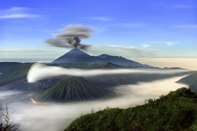 Mount Semeru, Mount Bromo and Mount Batok are three sacred volcanoes on Java, Indonesia, that have shaped both the culture and the landscape of the region. These incredible geological formations were published as part of our story “The Gods Must be Restless” in the January 2008 issue of National Geographic magazine. (Photo by John Stanmeyer/National Geographic Creative)