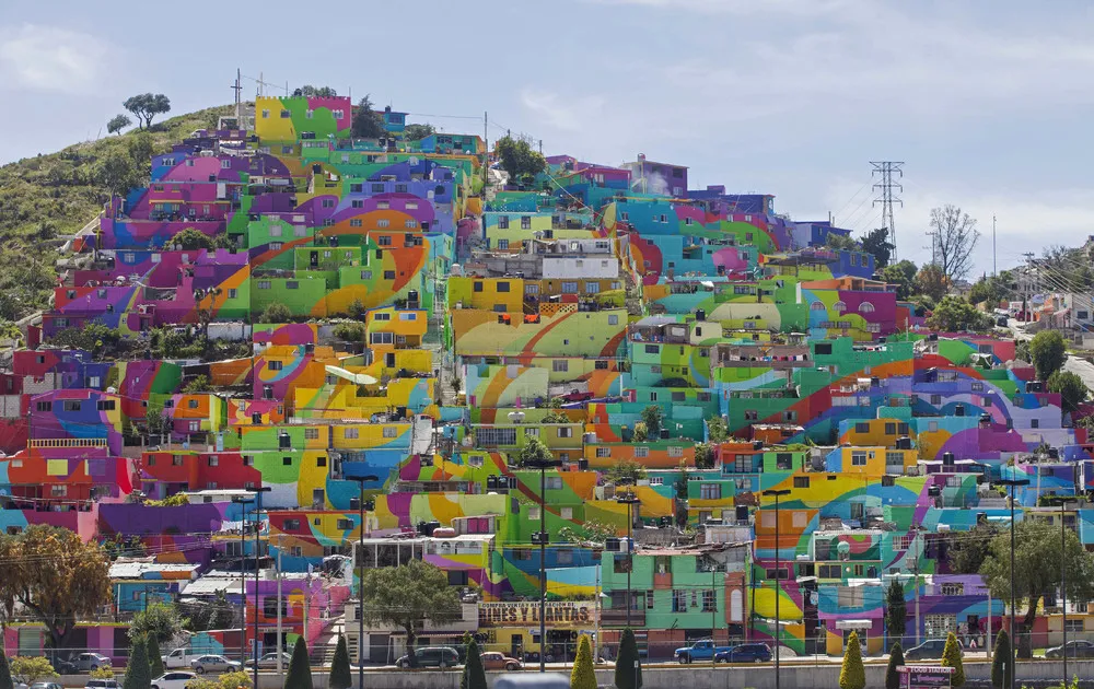 Huge Rainbow Mural in Mexico