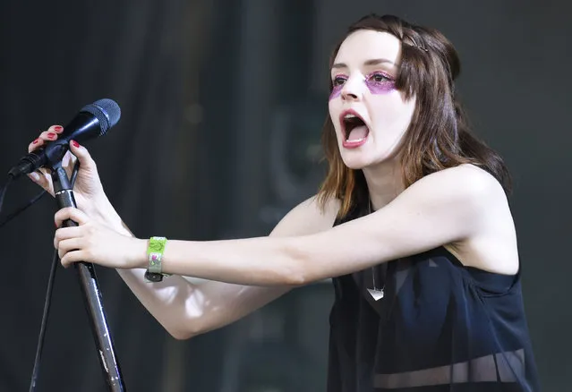 Lauren Mayberry of Chvrches performs during the 2016 Bonnaroo Music + Arts Festival on June 10, 2016 in Manchester, Tennessee. (Photo by Tim Mosenfelder/Getty Images)