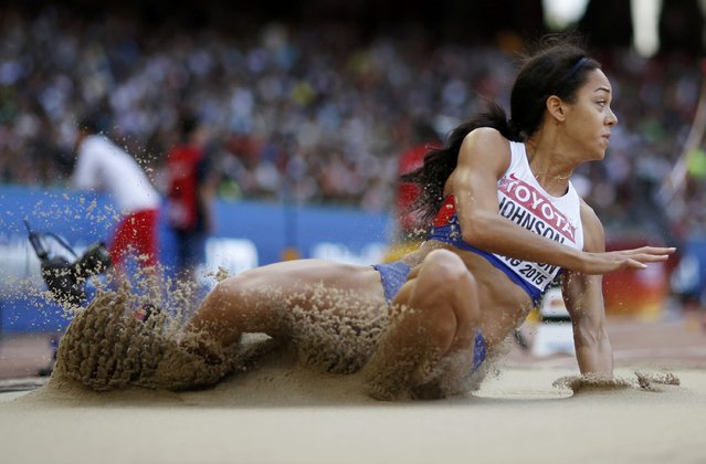 Katarina Johnson-Thompson of Britain competes in the long jump event of the women's heptathlon during the 15th IAAF World Championships at the National Stadium in Beijing, China, August 23, 2015. (Photo by Phil Noble/Reuters)