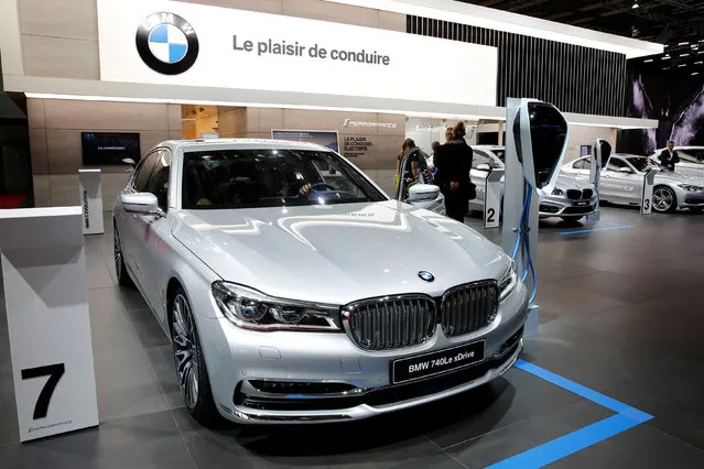 The BMW 740Le xDrive car is displayed on media day at the Paris auto show, in Paris, France, September 30, 2016. (Photo by Benoit Tessier/Reuters)